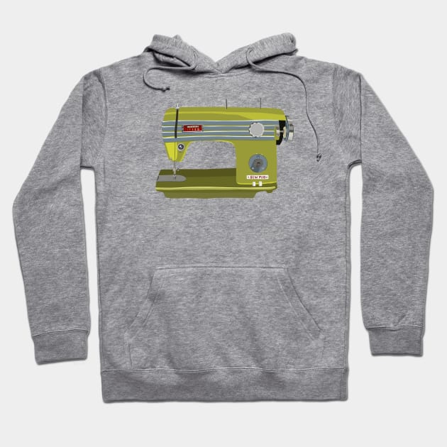 Green Sewing Machine Hoodie by jenblove